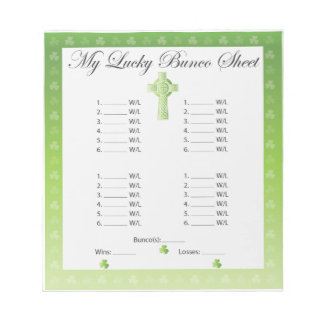 Customize Your Bunco Sheet/Card Notepad