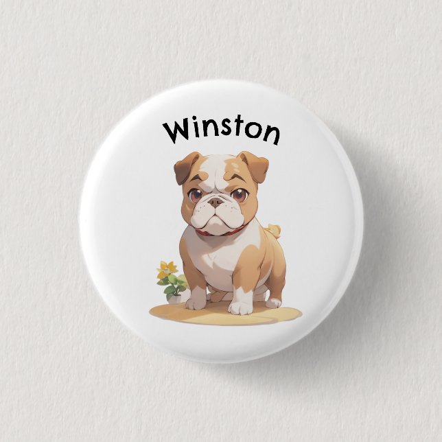 Customize Your Canine Companion: Anime Style 1 Inch Round Button (Front)