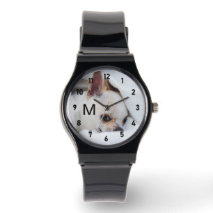 Customize Your dog photo monogram numbers colour Watch