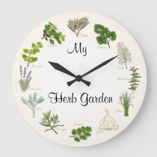 Customize Your Herb Garden Round Clock