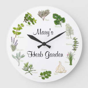 Customize Your Herb Garden Round Clock