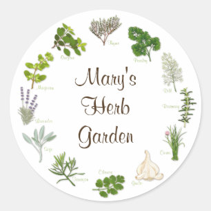 Customize Your Herb Garden Round Sticker
