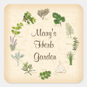 Customize Your Herb Garden Square Sticker