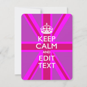 Customize Your Keep Calm Edit Text on Pink Union J