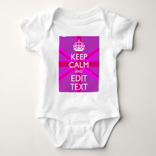 Customize Your Keep Calm Edit Text on Pink Union J Baby Bodysuit