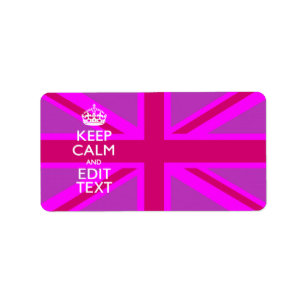 Customize Your Keep Calm Edit Text on Pink Union J Label
