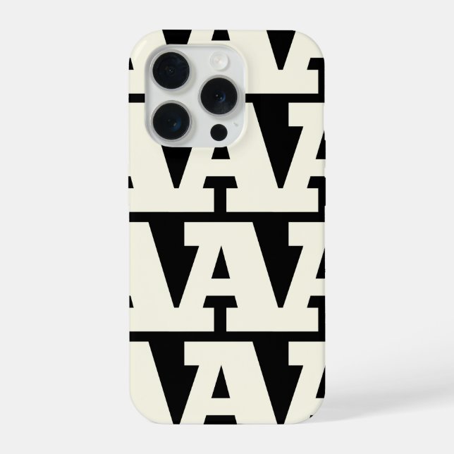 Customize Your Letter, Bold Monogram Pattern  iPhone Case (Back)