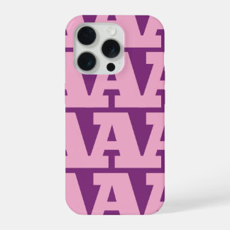 Customize Your Letter, Bold Monogram Pattern iPhone 15 Pro Case