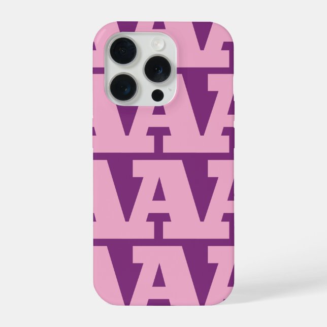 Customize Your Letter, Bold Monogram Pattern  iPhone Case (Back)