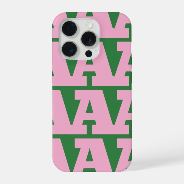 Customize Your Letter, Bold Monogram Pattern  iPhone Case (Back)