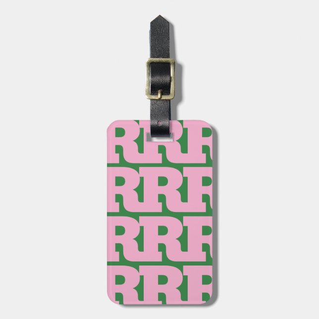 Customize Your Letter, Bold Monogram Pattern  Luggage Tag (Front Vertical)