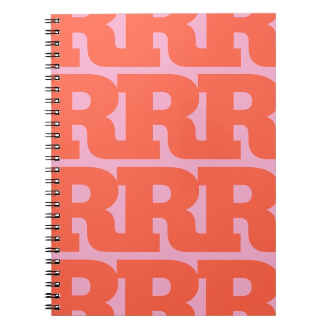 Customize Your Letter, Bold Monogram Pattern  Notebook (Front)