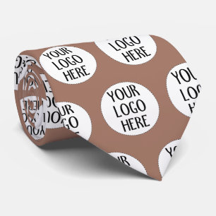 Customize Your Mocha Brown company logo pattern Tie