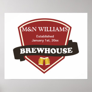 Customize Your Name Brewhouse Logo Poster