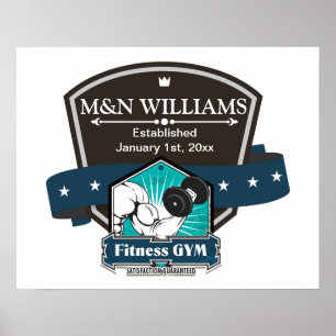 Customize Your Name Fitness Gym Logo Poster
