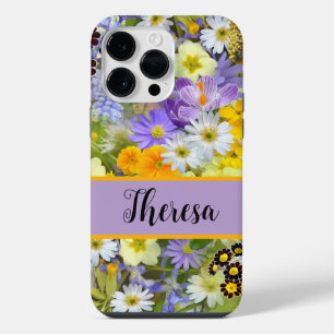 Customize your name Girly Bright Flowered  iPhone 14 Pro Max Case