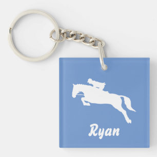 Customize your name horse jumping equestrian keychain