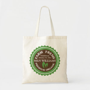 Customize Your Name Organic Farm Logo Tote Bag