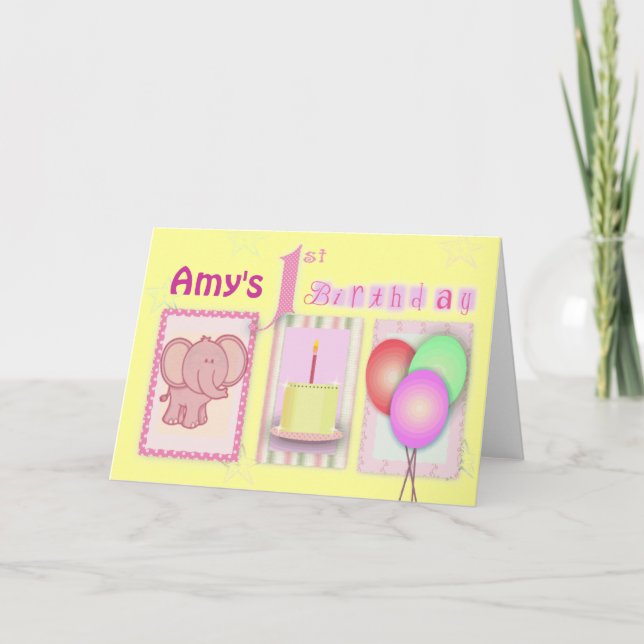Customize your own 1st birthday card (Front)