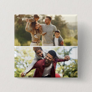 Customize Your Own 2 Photo Collage Inch Square Button