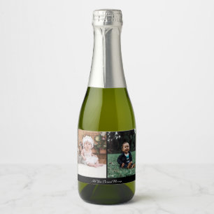 Customize Your Own 2 Photo Collage Sparkling Wine Label