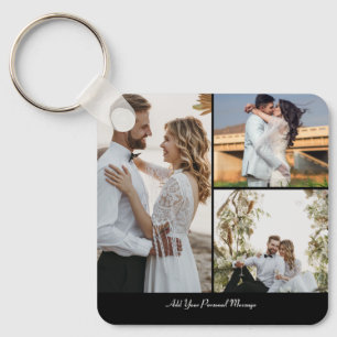 Customize Your Own 3 Photo Collage Keychain