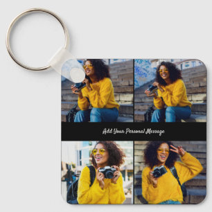 Customize Your Own 4 Photo Collage Keychain