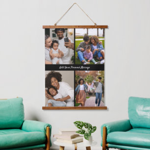 Customize Your Own 4 Photo Collage Poster Hanging Tapestry