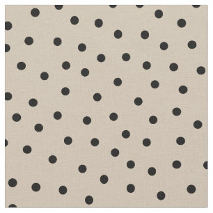 Customize your own black polka dots in beige fabric