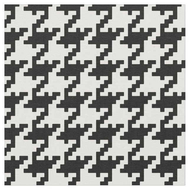 Customize your own black white houndstooth pattern fabric (Close Up)