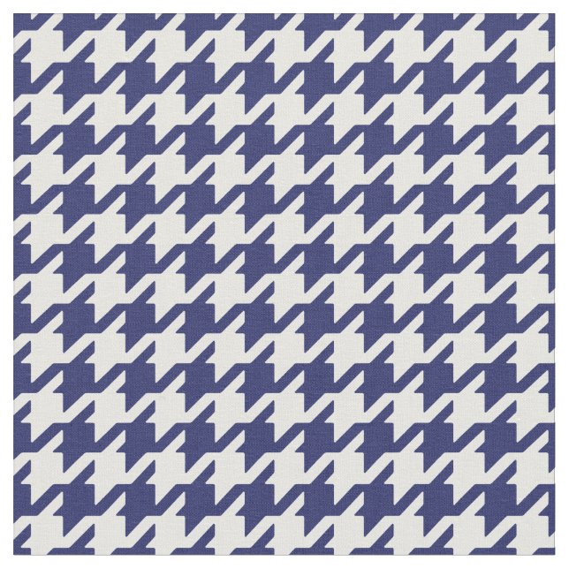 Customize your own blue white houndstooth pattern fabric (Close Up)