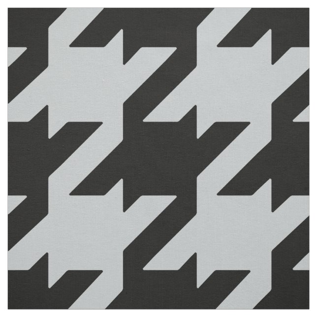 Customize your own bold black grey houndstooth fabric (Swatch)