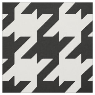 Customize your own bold black white houndstooth fabric