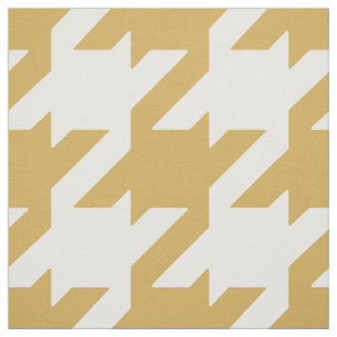 Customize your own bold gold white houndstooth fabric