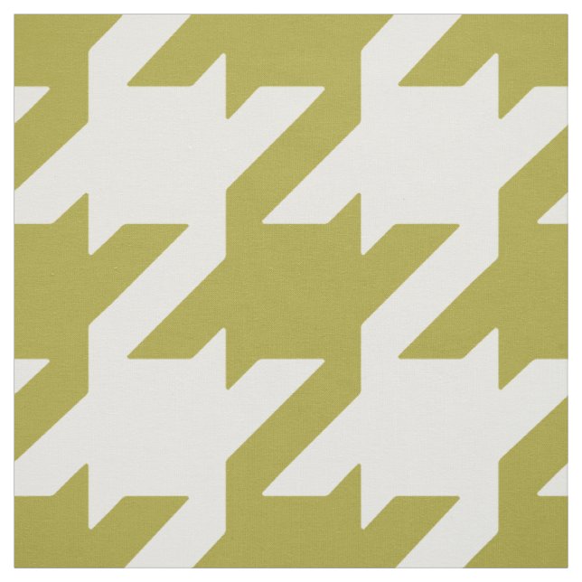 Customize your own bold green houndstooth fabric (Swatch)