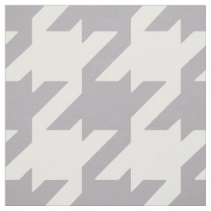 Customize your own bold grey white houndstooth fabric