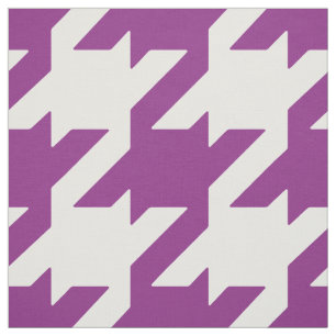 Customize your own bold orchid purple houndstooth fabric