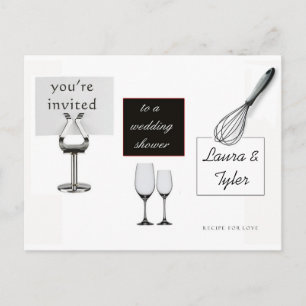 Customize your own bridal shower kitchen theme invitation postcard