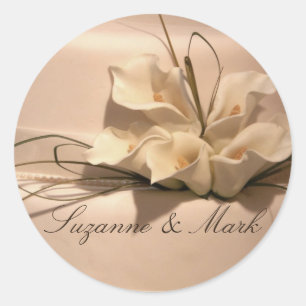 Customize your own calla lily classic round sticker