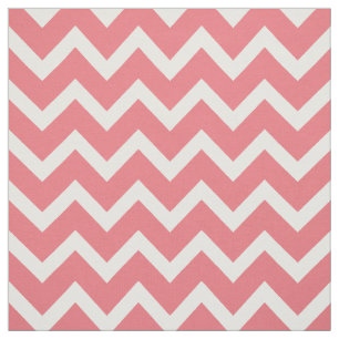 Customize your own coral white chevron pattern fabric