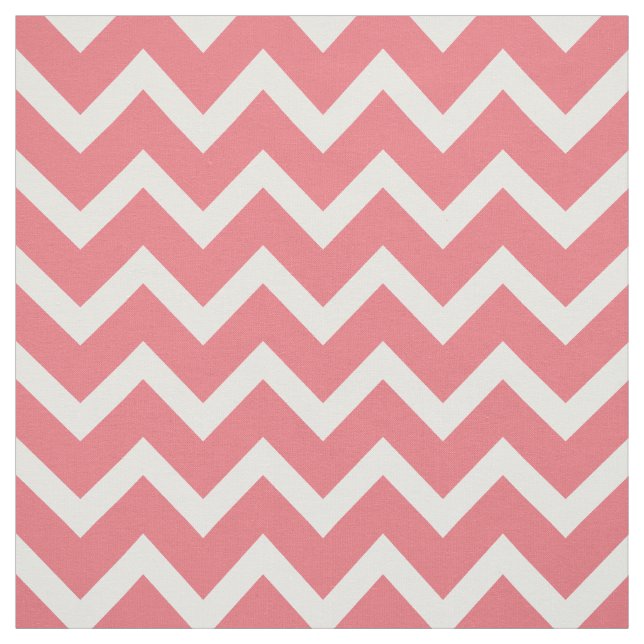 Customize your own coral white chevron pattern fabric (Swatch)