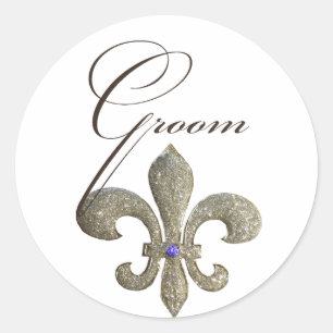 Customize your own Fleur-de-lis design Classic Round Sticker