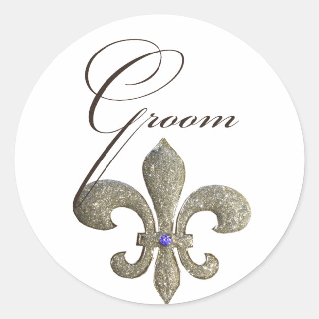 Customize your own Fleur-de-lis design Classic Round Sticker (Front)
