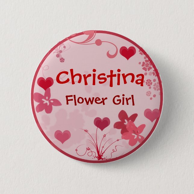 Customize your own flower girl button - template (Front)