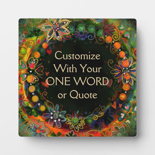 Customize your Own Fun Floral Pretty Inspirivity Plaque (Front)