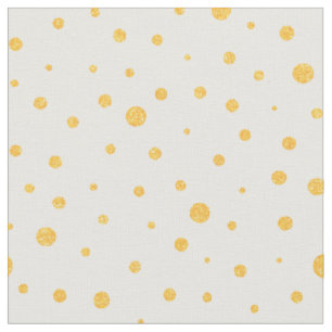 Customize your own glitter gold polka dots pattern fabric