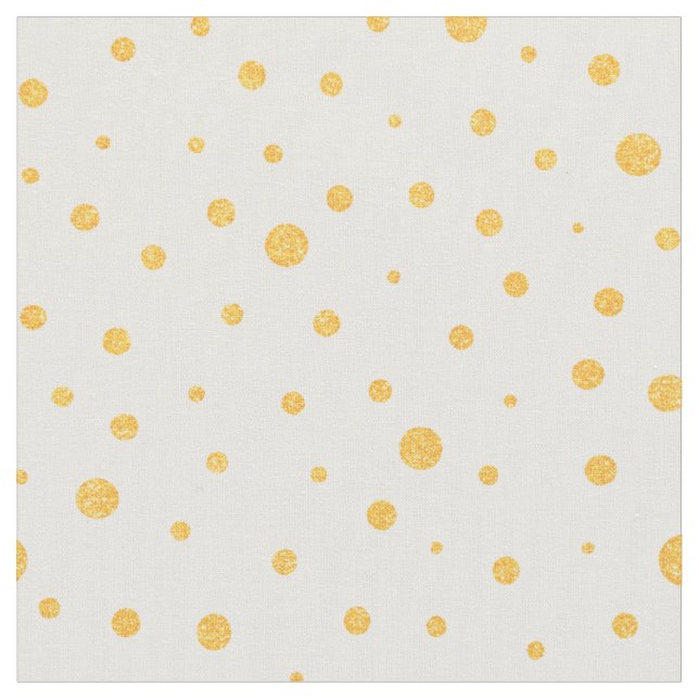 Customize your own glitter gold polka dots pattern fabric (Close Up)