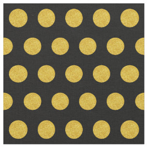 Customize your own gold polka dot pattern in black fabric