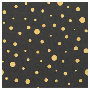 Customize your own gold polka dots in black fabric