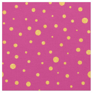 Customize your own gold polka dots in cerise fabric